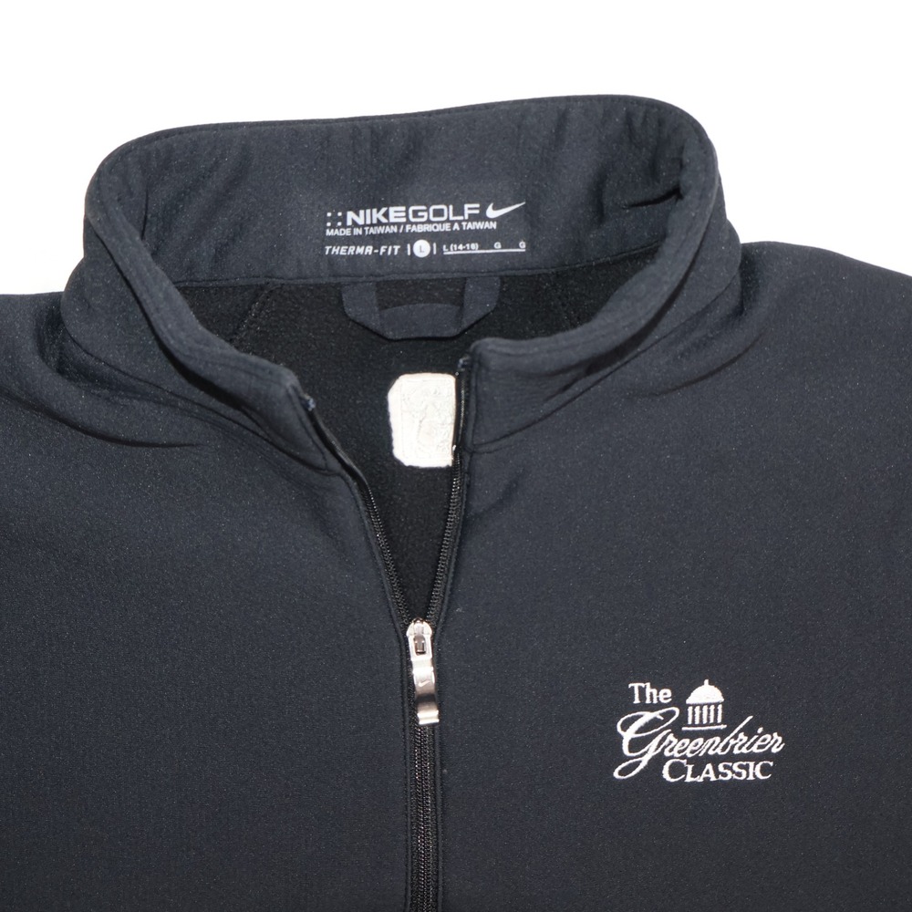 Nike Golf Therma-FIT Black Quarter Zip Youth Large Pullover Greenbrier Classic